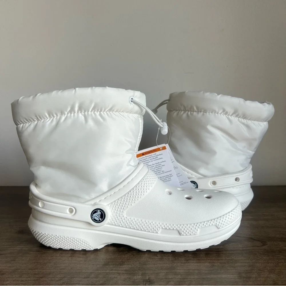 Crocs NEW Unisex Classic Lined Neo Puff White Boot Size 7 or 5 #367
